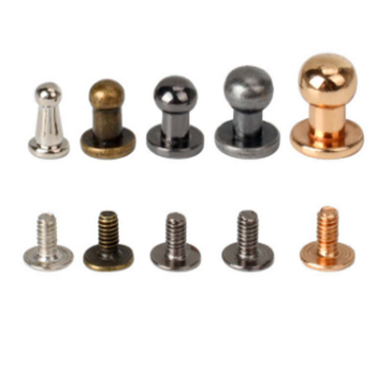 Deri çanta için sağlam metal top başlı vidalı düğme çıtçıtları