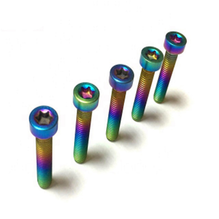 M8x12 GR5 Gökkuşağı rengi titanyum alaşımlı altıgen soket vida