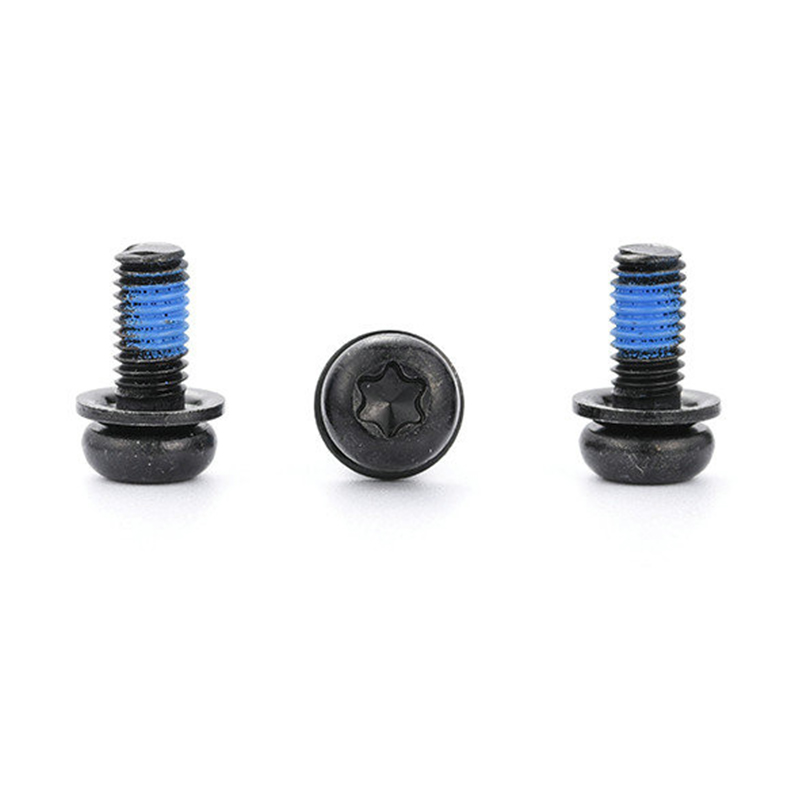 Naylon yama ile siyah yuvarlak başlı torx mikro mini üçlü ayar vidası