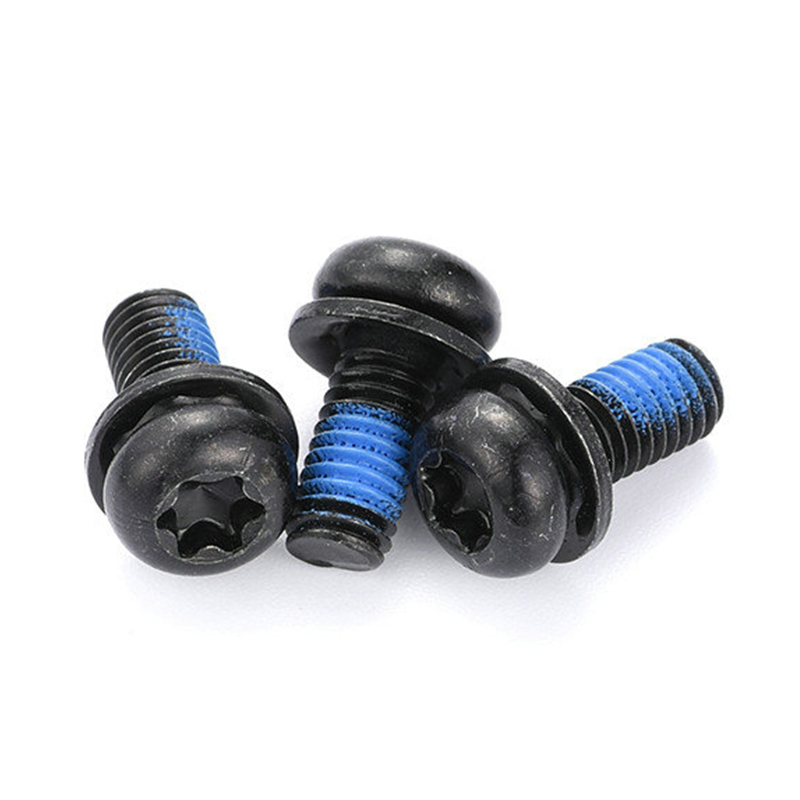 Naylon yama ile siyah yuvarlak başlı torx mikro mini üçlü ayar vidası Naylon yama ile siyah yuvarlak başlı torx mikro mini üçlü ayar vidası
